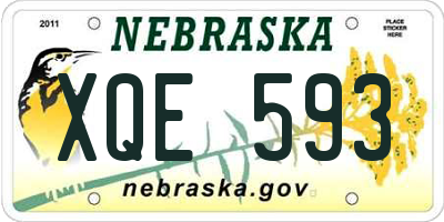 NE license plate XQE593