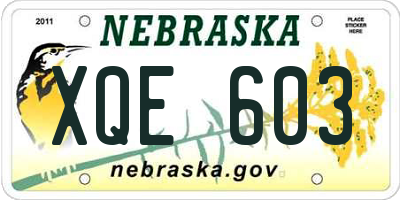 NE license plate XQE603