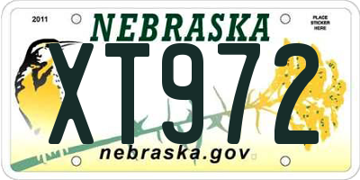 NE license plate XT972