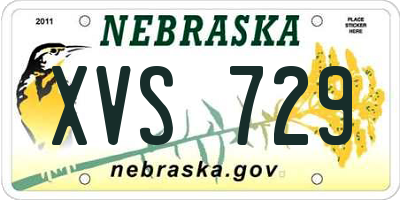 NE license plate XVS729