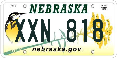 NE license plate XXN818