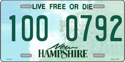 NH license plate 1000792