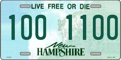 NH license plate 1001100
