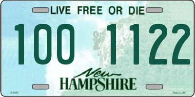 NH license plate 1001122