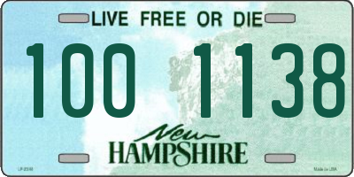 NH license plate 1001138