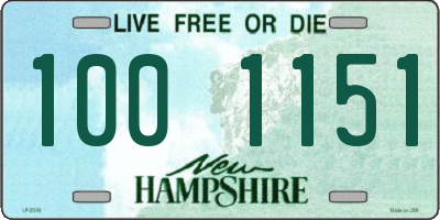 NH license plate 1001151