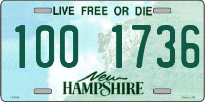 NH license plate 1001736