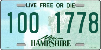 NH license plate 1001778
