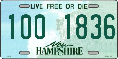 NH license plate 1001836