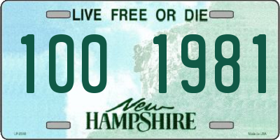 NH license plate 1001981