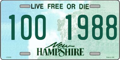 NH license plate 1001988