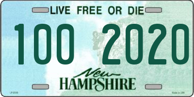 NH license plate 1002020