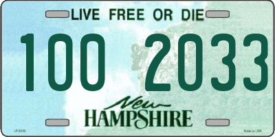 NH license plate 1002033