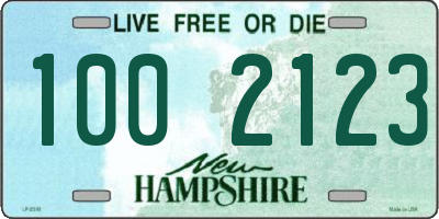 NH license plate 1002123