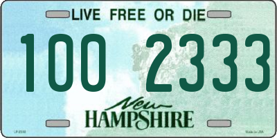 NH license plate 1002333