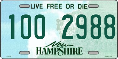 NH license plate 1002988