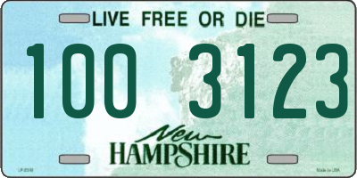 NH license plate 1003123