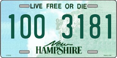 NH license plate 1003181
