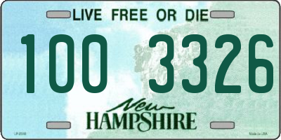 NH license plate 1003326