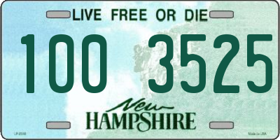 NH license plate 1003525