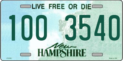 NH license plate 1003540