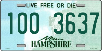 NH license plate 1003637