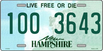 NH license plate 1003643