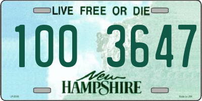 NH license plate 1003647