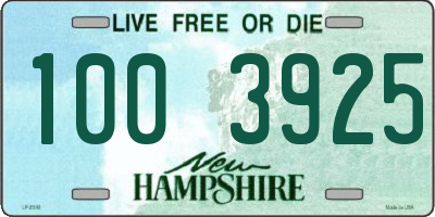 NH license plate 1003925