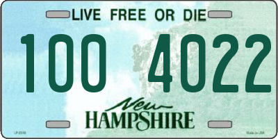NH license plate 1004022
