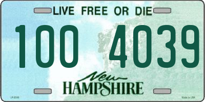 NH license plate 1004039