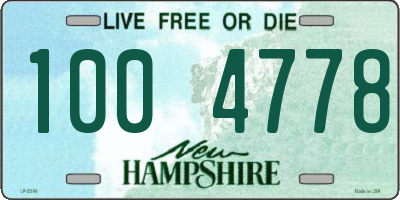 NH license plate 1004778