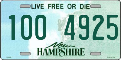 NH license plate 1004925