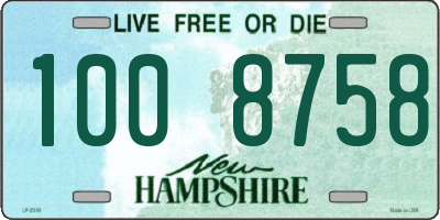 NH license plate 1008758