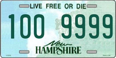 NH license plate 1009999
