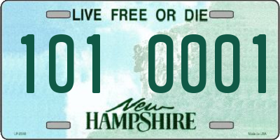 NH license plate 1010001
