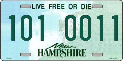 NH license plate 1010011