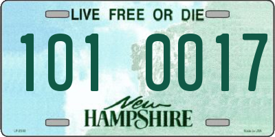 NH license plate 1010017
