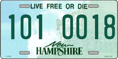 NH license plate 1010018