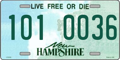 NH license plate 1010036