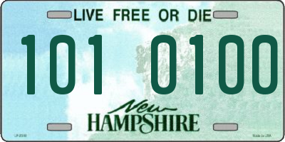 NH license plate 1010100