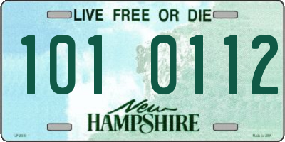 NH license plate 1010112
