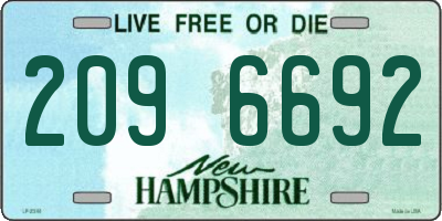 NH license plate 2096692