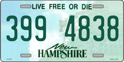 NH license plate 3994838