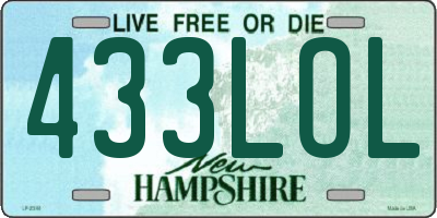 NH license plate 433LOL