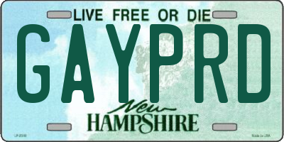 NH license plate GAYPRD