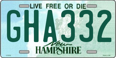 NH license plate GHA332