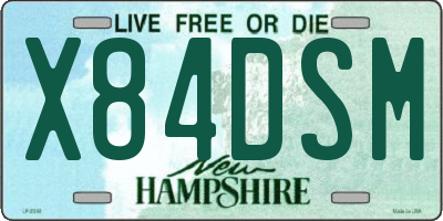 NH license plate X84DSM