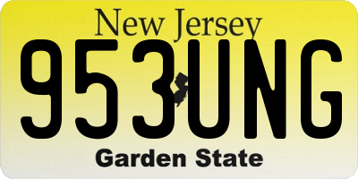 NJ license plate 953UNG