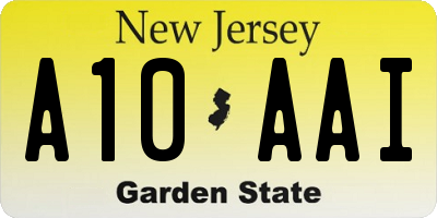 NJ license plate A10AAI